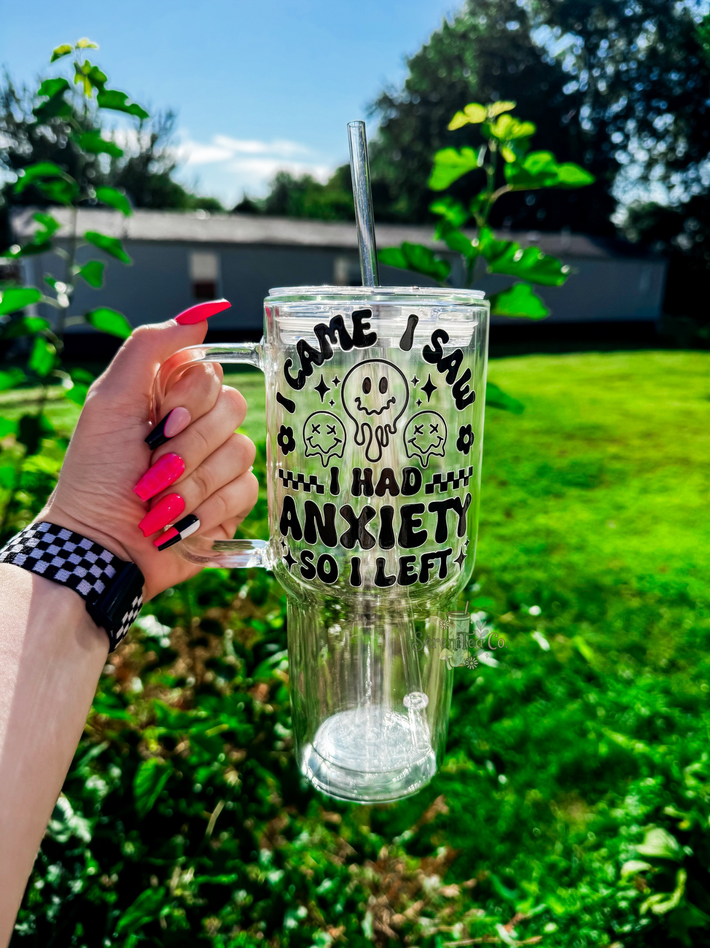 Custom Glass 28 oz W/ Handle